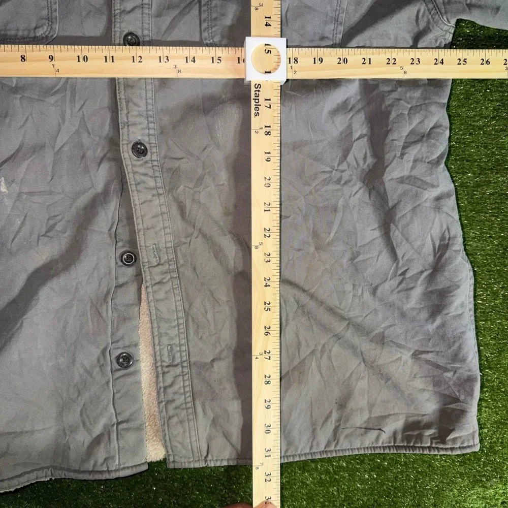 Levi's Mens XXL Sherpa Lined Shirt Jacket Gray Blue Cotton Workwear Shacket - Picture 7 of 8